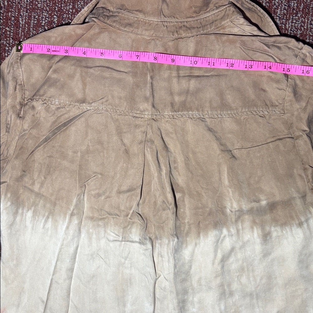 Cloth & Stone for Anthropologie brown/coral dip dye loose fit long sleeve blouse - Picture 10 of 14